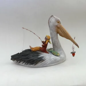 Carol Clitheroe's "Catching Dinner" Handmade Clay Sculpture artwork for sale