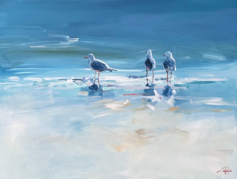 Craig Penny's "Late Gulls" Acrylic Painting