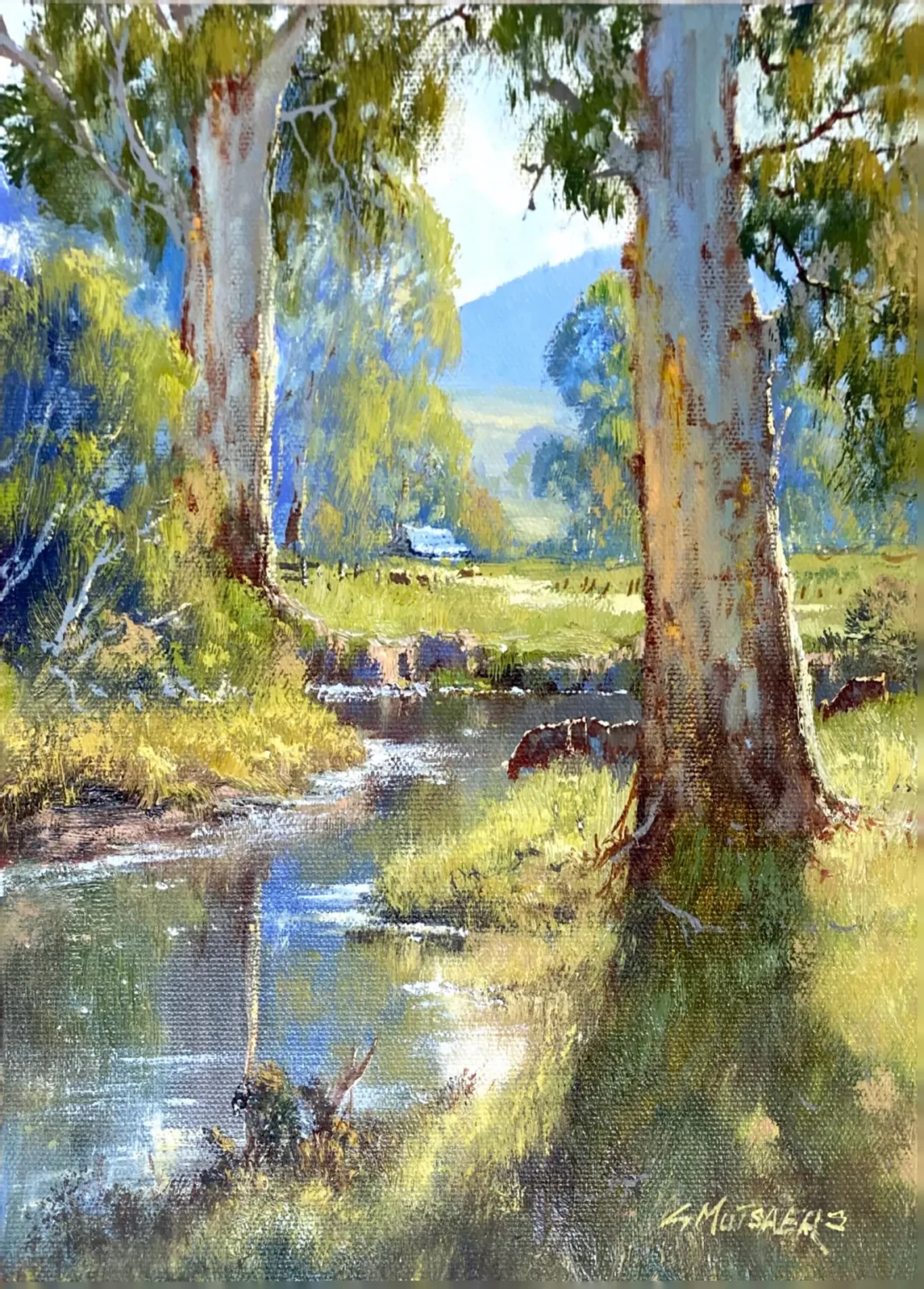 Gerard Mutsaers' "Peaceful Valley" Oil on Canvas Board artwork for sale