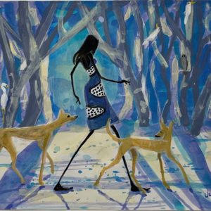 Judy Prosser's Girl with her Dingos original painting