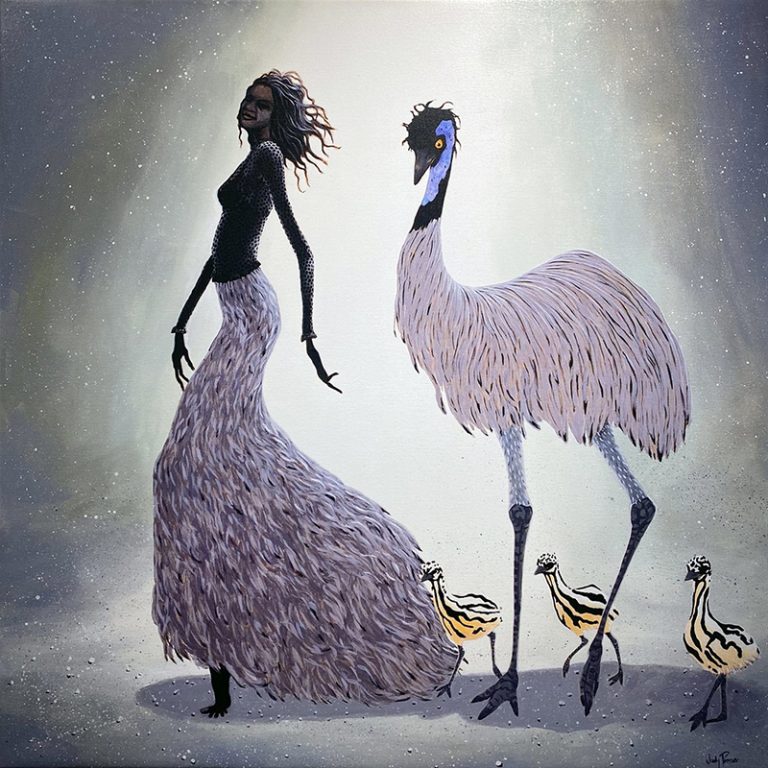 Judy Prosser Emu Family Print