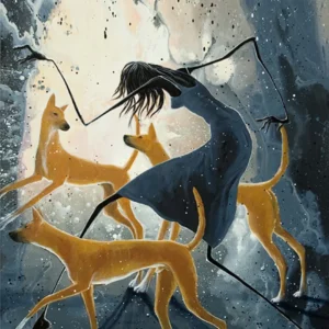 Judy Prosser's "Desert Dancer With Dingoes" Print artwork for sale