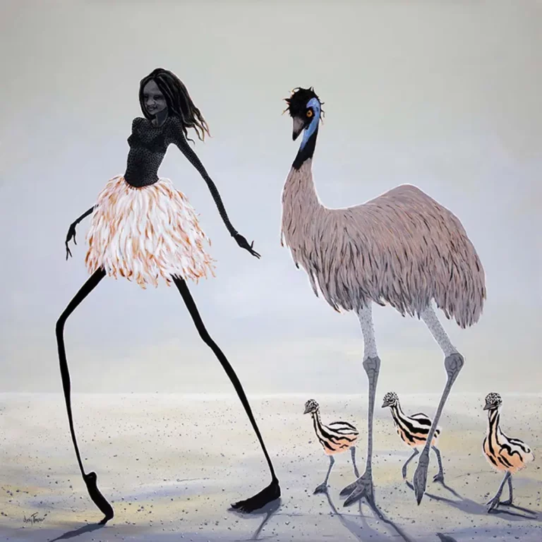 Judy Prosser's "Emu Girl" Print artwork for sale