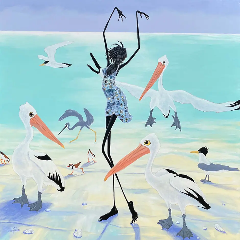Judy Prosser's "Pelican Dancer" Print artwork for sale