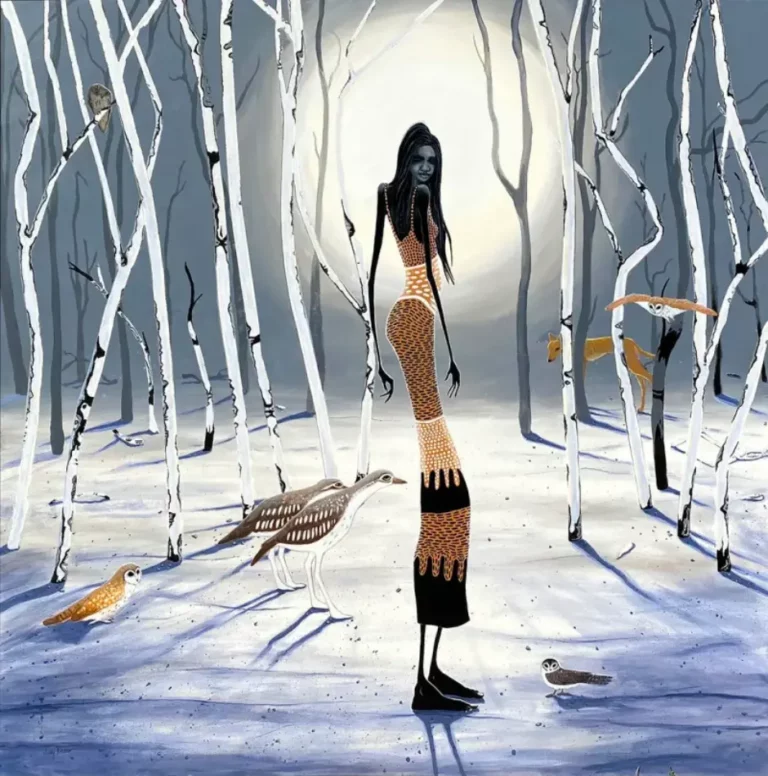 Judy Prosser's "Willaroo Girl in Melaleuca Forest" Print artwork for sale