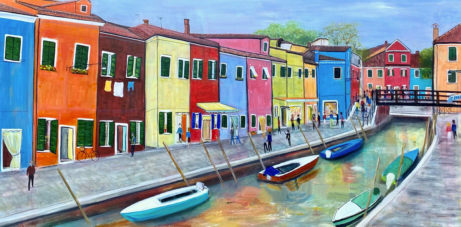 Kathryn Stanley-Hart's "Burano" mixed media painting product