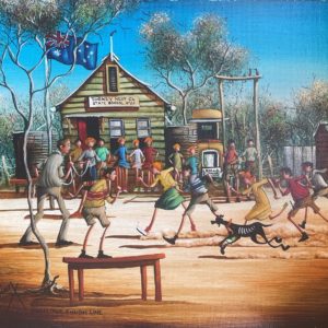 Max Mannix's "Over the finishing Line" oil painting product