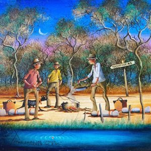 Max Mannix's "The Chips are cooked - where's the fish?" oil painting product