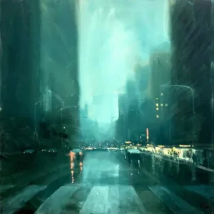 Mike Barr night crossing acrylic on canvas 76 x 76 cm's ""  artwork for sale