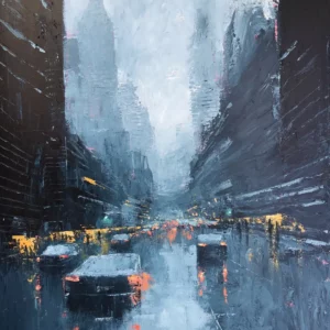 Mike Barr's "Big City Showers" Acrylic artwork for sale