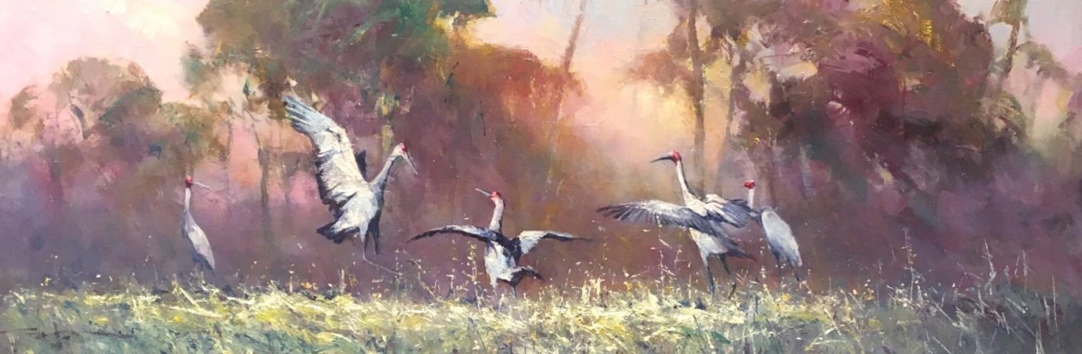 Robert Hagan's Flamingos oil painting product