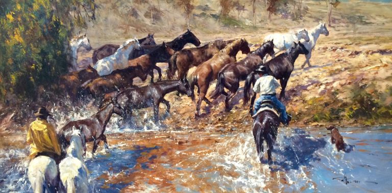 Robert Hagan's Muddy Crossing oil painting product