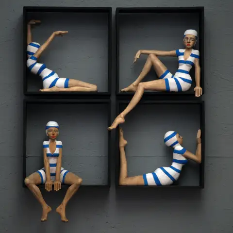 Stefan Neidhardt Dancers in Square 90 x 90 x 15 cm's ""  artwork for sale