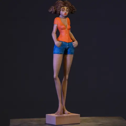 Stefan Neidhardt's "Alyssa" Timber Sculpture Limewood artwork for sale