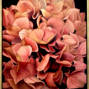 Suzanne Lawson's "Pink Hydrangea" Oil on Canvas artwork for sale