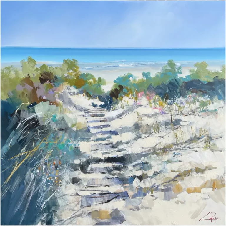 Craig Penny's "Beach Steps" Acrylic Painting