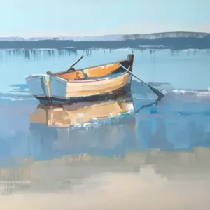 Craig penny's "Mooring on blues" Acrylic on canvas artwork for sale