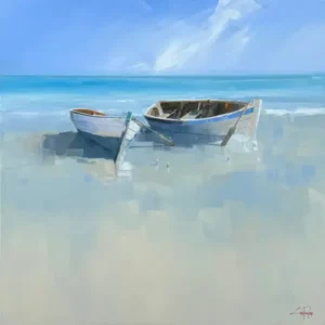Craig penny's "Oars at low tide" Acrylic on canvas artwork for sale
