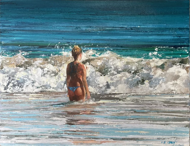 Liz Gray's "Hot Day, Cold Spray" Oil Painting Product