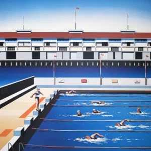 James willebrant's "The Boys Pool" 69 x 60cm artwork for sale